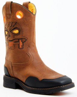 New Arrivals Cody James Boys' Skull Work Boots - Broad Square Toe | Multi
