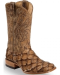New Arrivals Cody James Men's Pirarucu Exotic Boots - Broad Square Toe | Brown