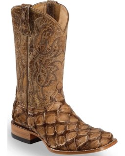 New Arrivals Cody James Men's Pirarucu Exotic Boots - Broad Square Toe | Brown