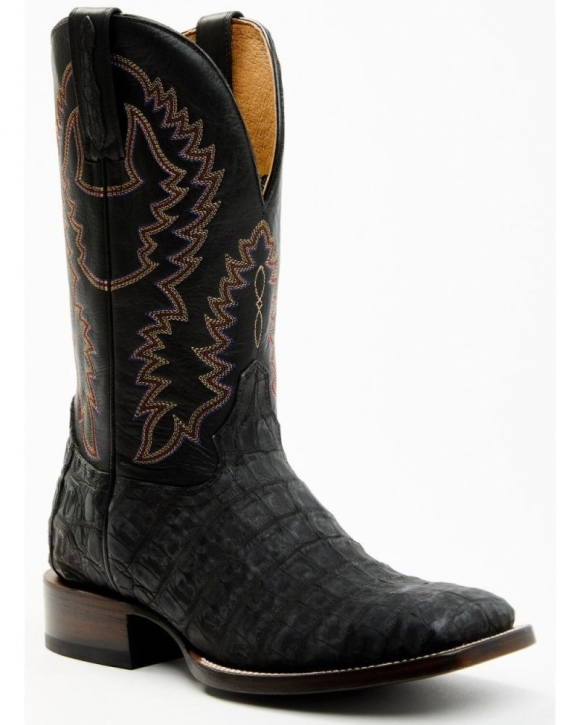 New Arrivals Cody James Men's Exotic Caiman Belly Western Boots - Broad Square Toe | Black