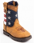 New Arrivals Cody James Toddler Boys' USA Flag Western Boots - Broad Square Toe | Brown