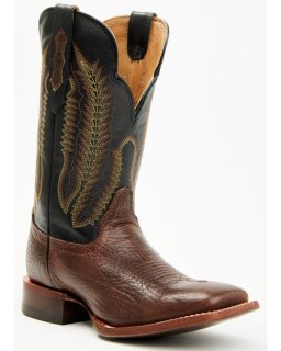 New Arrivals Cody James Men's Buck Western Boots - Broad Square Toe | Black/brown