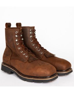 New Arrivals Cody James Men's 8" Mustang Lace-Up Kiltie Work Boots - Composite Toe | Brown
