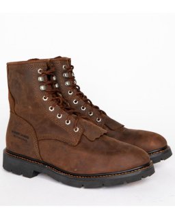 New Arrivals Cody James Men's 8" Mustang Waterproof Lace-Up Kiltie Work Boots - Soft Toe | Brown