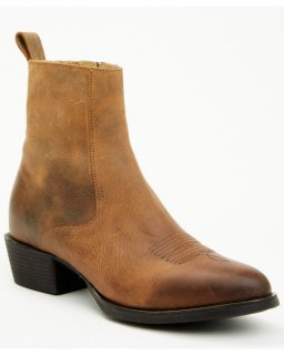 New Arrivals Cody James Men's Larsen Western Ankle Boots - Round Toe | Brown