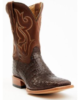 New Arrivals Cody James Men's Exotic Caiman Western Boots - Broad Square Toe | Brown