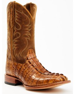 New Arrivals Cody James Men's Caiman Cognac 12" Exotic Western Boots - Broad Square Toe | Tan