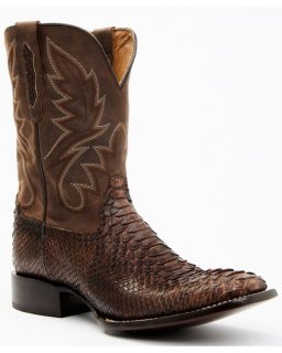 New Arrivals Cody James Men's Exotic Snake Western Boots - Broad Square Toe | Chocolate