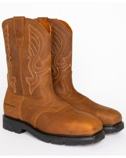 New Arrivals Cody James Men's Broad Square Composite Toe Western Work Boots | Brown