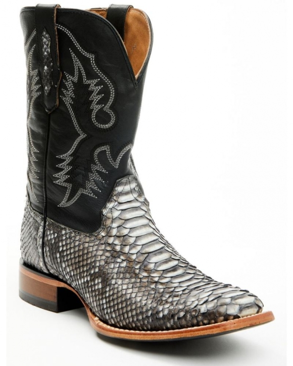New Arrivals Cody James Men's Exotic Python Nevado Western Boots - Broad Square Toe | Black