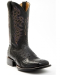 New Arrivals Cody James Men's Exotic Full-Quill Ostrich Western Boots - Broad Square Toe | Black