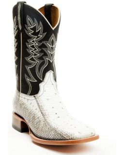 New Arrivals Cody James Men's Exotic Water Snake Back Cut Western Boots - Broad Square Toe | Natural