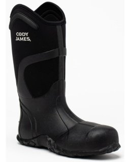 New Arrivals Cody James Men's Rubber Work Boots - Soft Toe | Black