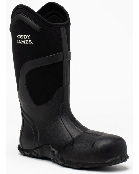 New Arrivals Cody James Men's Rubber Work Boots - Soft Toe | Black
