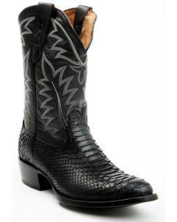 New Arrivals Cody James Men's Exotic Python Western Boots - Round Toe | Black