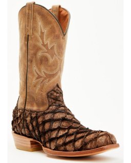 New Arrivals Cody James Men's Vaqueras Exotic Pirarucu Western Boots - Square Toe | Sand