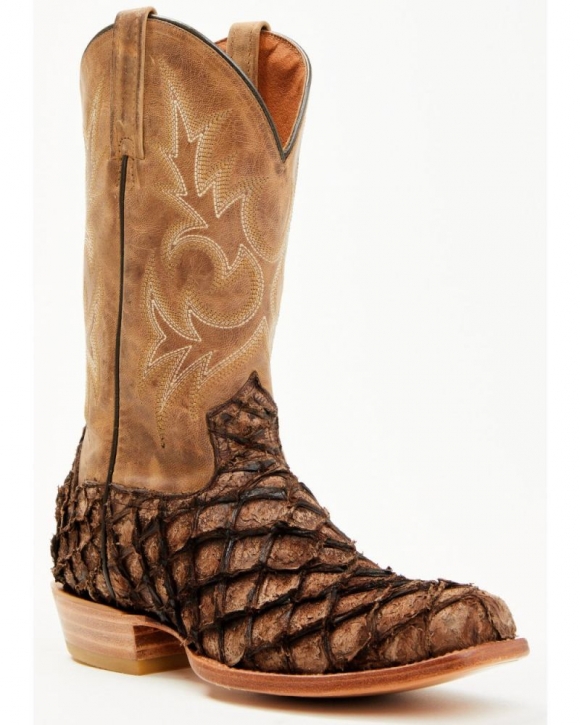 New Arrivals Cody James Men's Vaqueras Exotic Pirarucu Western Boots - Square Toe | Sand