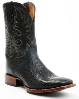 New Arrivals Cody James Men's Exotic Full Quill Ostrich Western Boots - Broad Square Toe | Black