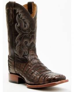 New Arrivals Cody James Men's Exotic Caiman Tail Skin Western Boots - Broad Square Toe | Dark Brown