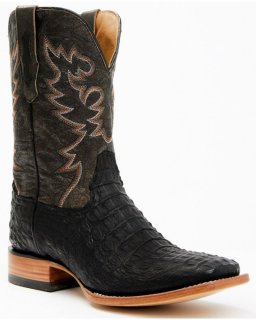 New Arrivals Cody James Men's Exotic Caiman Belly Western Boots - Broad Square Toe | Black