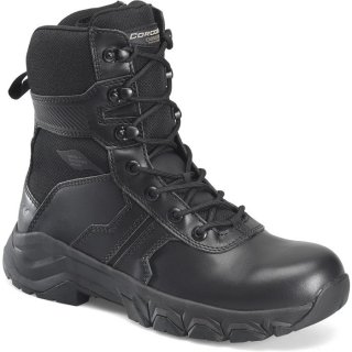 MEN'S CORCORAN CANADA OUTLET BOLSTER 8" PATHOGEN RESISTING SIDE-ZIPPER DUTY BOOT-Black | STYLISH OUTLET