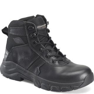 MEN'S CORCORAN CANADA OUTLET BOLSTER 6" PATHOGEN RESISTING SIDE-ZIPPER DUTY BOOT-Black | STYLISH OUTLET