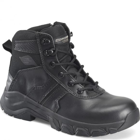 MEN'S CORCORAN CANADA OUTLET BOLSTER 6" PATHOGEN RESISTING SIDE-ZIPPER DUTY BOOT-Black | STYLISH OUTLET
