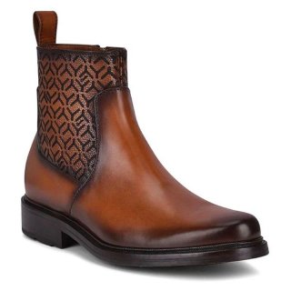 Cuadra Men's Hand-Painted Honey Leather Engraved Boot