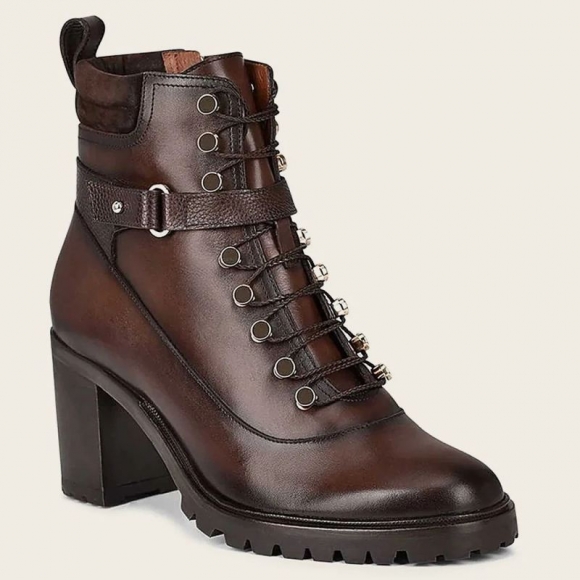 Cuadra Women's High Heel Urban Brown Leather Bootie