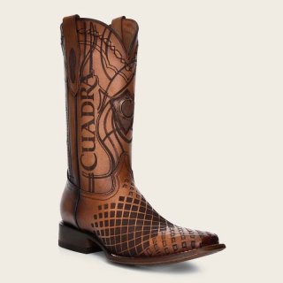 Cuadra Men's Engraved Honey Leather Western Boot