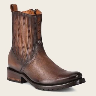 Cuadra Men's Hand-Painted Honey Leather Urban Boot-Bovine - Honey