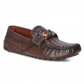 Cuadra Men's Interwoven Brown Leather Driver