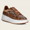Cuadra Women's Genuine Python Brown Leather Sneakers