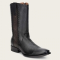 Cuadra Men's Engraved Black Deer Leather Boot