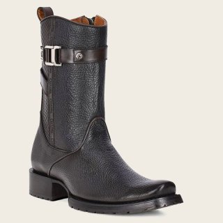 Cuadra Men's Hand-Painted Black Leather Urban Boot