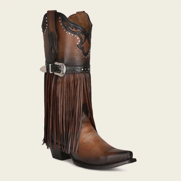 Cuadra Women's Brown Fringed Cowboy Boot