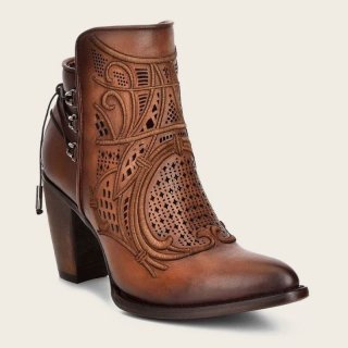 Cuadra Women's Embroidered Honey Leather Bootie