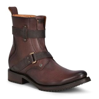Cuadra Men's Hand-Painted Brown Leather Urban Bootie