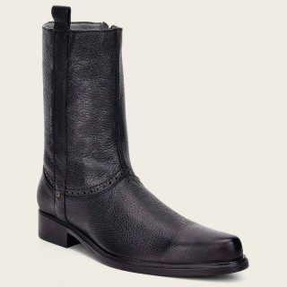 Cuadra Men's Hand-Painted Black Leather Boot