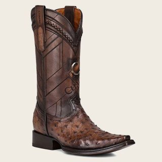 Cuadra Men's Engraved Dark Brown Leather Boot
