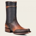 Cuadra Men's Urban Brown Leather Boot With Laser Engraving Motifs