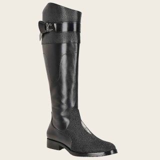 Cuadra Women's Black Exotic Stingray Riding Boot