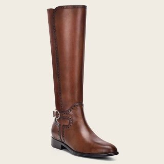 Cuadra Women's Hand-Painted Honey Leather Riding Boot
