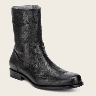 Cuadra Men's Hand-Painted Black Leather Boot With Bumped Rims