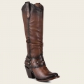 Cuadra Women's Hand-Painted Brown Leather Boot With Austrian Crystals