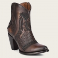Cuadra Women's Artisan Embroidered Brown Leather Bootie