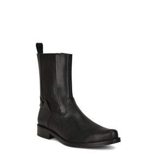 Cuadra Men's Hand-Painted Black Deer Leather Boot