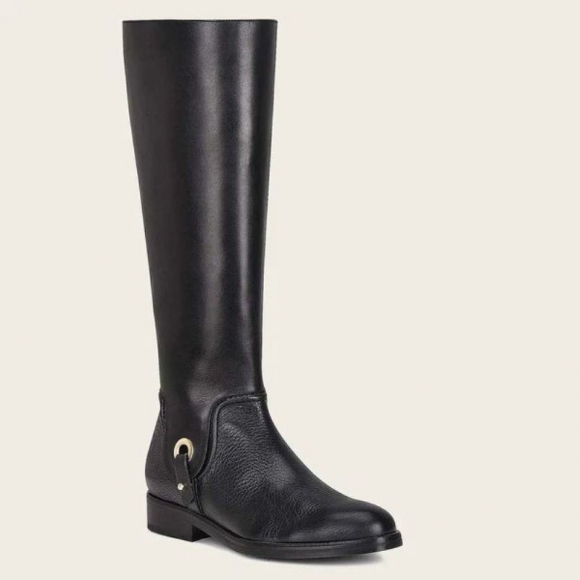 Cuadra Women's Hand-Painted Black Leather Riding Boot