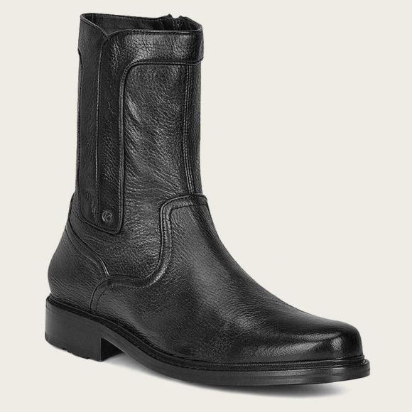 Cuadra Men's Hand-Painted Black Leather Dress Boot