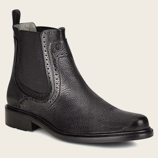 Cuadra Men's Black Deer Minimalistic Bootie-Deer - Black